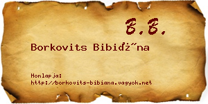 Borkovits Bibiána névjegykártya